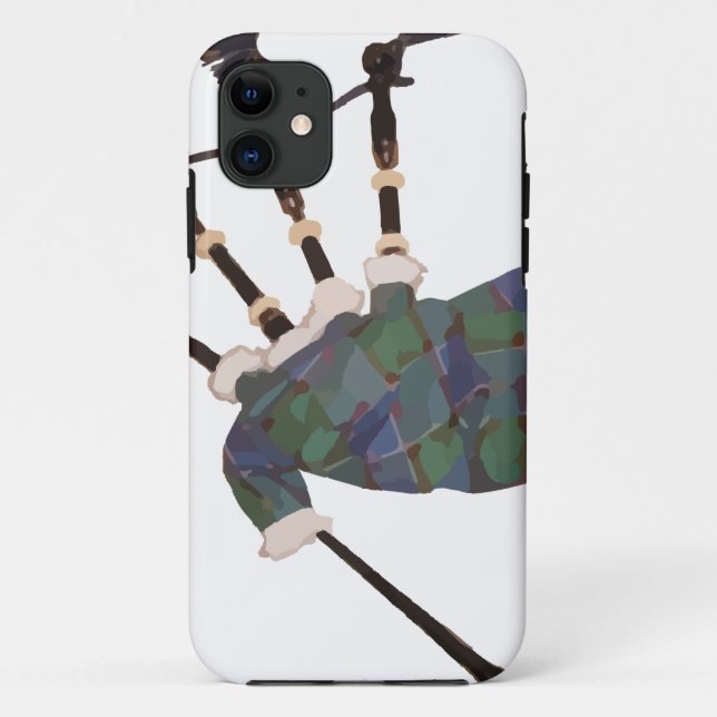 Capa Para iPhone 11 bagaço de xadrez escocês (Verso)