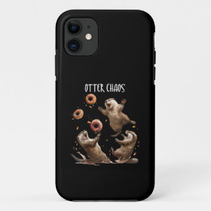 Capa Para iPhone 11 Bagunça de Lontra Sacos Engraçados Lutando Lontra 