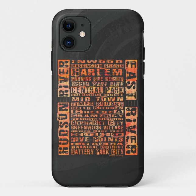 Capa Para iPhone 11 Bairros de Nova Iorque Laranja (Verso)
