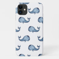 Baleia fofa azul-aquarela. Animais marinhos náutic