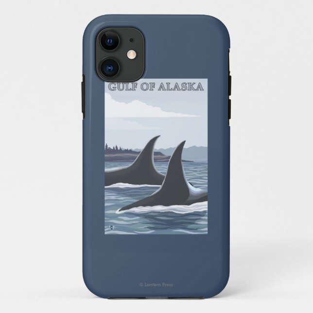 Capa Para iPhone 11 Baleias #1 da orca - o Golfo do Alasca (Verso)