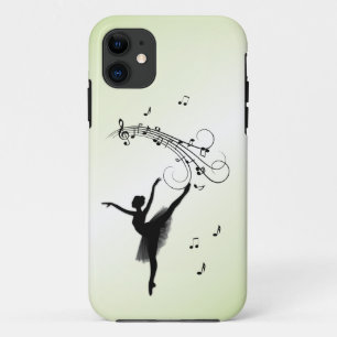 Capa Para iPhone 11 Ballerina Dançando com Música Verde