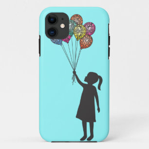 Capa Para iPhone 11 Balões da menina de sonho dos flutuadores da