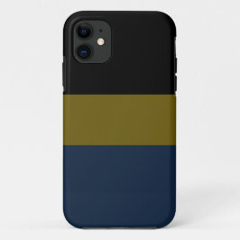 Capa Para iPhone 11 Bandas Azuis Marinhos Pretas Profissionais