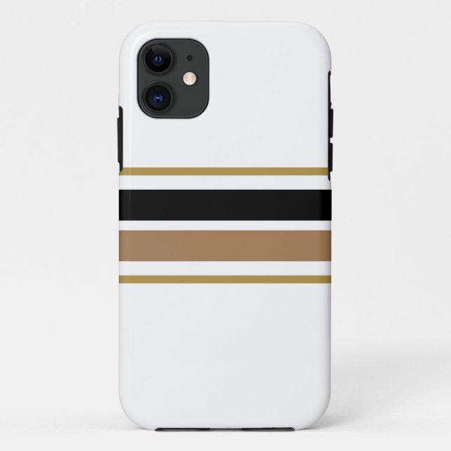 Capa Para iPhone 11 Bandas Brancas Brancas Vibrantes Negras Vibrantes (Verso)