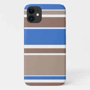 Capa Para iPhone 11 Bandas castanhas e azuis