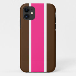 Capa Para iPhone 11 Bandas de cacau branco, cor-de-rosa, cor-de-rosa-c