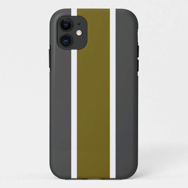 Capa Para iPhone 11 Bandas de Cinzas brancas e espessas (Verso)