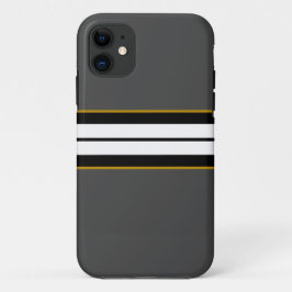 Capa Para iPhone 11 Bandas De Corrida Branca Refinada Em Cinzas Escura