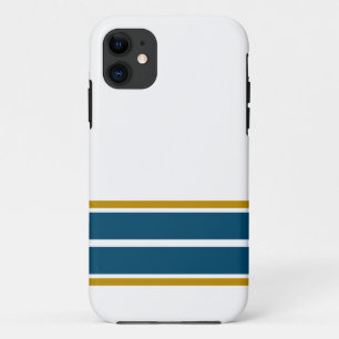Capa Para iPhone 11 Bandas De Corrida De Bordo Inferior Do Teal Do Oce