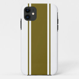 Capa Para iPhone 11 Bandas de corridas brancas de Ouro desportivo