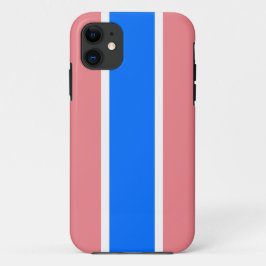 Capa Para iPhone 11 Bandas de corridas cor-de-rosa-branca-claro e dive