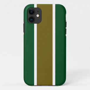 Capa Para iPhone 11 Bandas de corridas marrons Ouros verdes em campos 