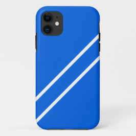 Capa Para iPhone 11 Bandas de Diagonal Brancas Azuis Náuticas Brilhant