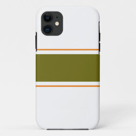 Capa Para iPhone 11 Bandas De Laranja Verde-Chic Em Branco