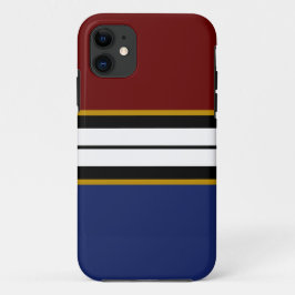 Capa Para iPhone 11 Bandas de Marinhos brancas, preto-e-fundo atlético
