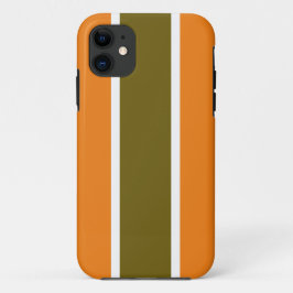 Capa Para iPhone 11 Bandas de Ouro Oleícola Retro Laranja