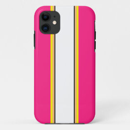 Capa Para iPhone 11 Bandas laranja Cor-de-rosa amarela Cor-de-rosa, co