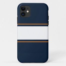 Capa Para iPhone 11 Bandas Marinhos Azuis de Laranja Branco de Esporte