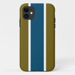 Capa Para iPhone 11 Bandas ouros, verdes, brancas, corridas azuis
