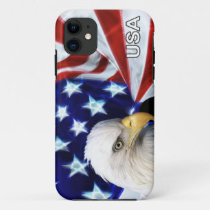 Capa Para iPhone 11 Bandeira americana com a águia americana
