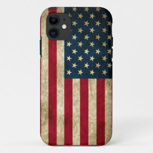 Capa Para iPhone 11 Bandeira americana do Grunge