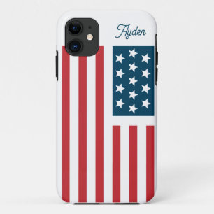 Capa Para iPhone 11 Bandeira Americana Personalizável
