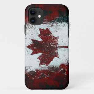 Capa Para iPhone 11 Bandeira canadense pintada