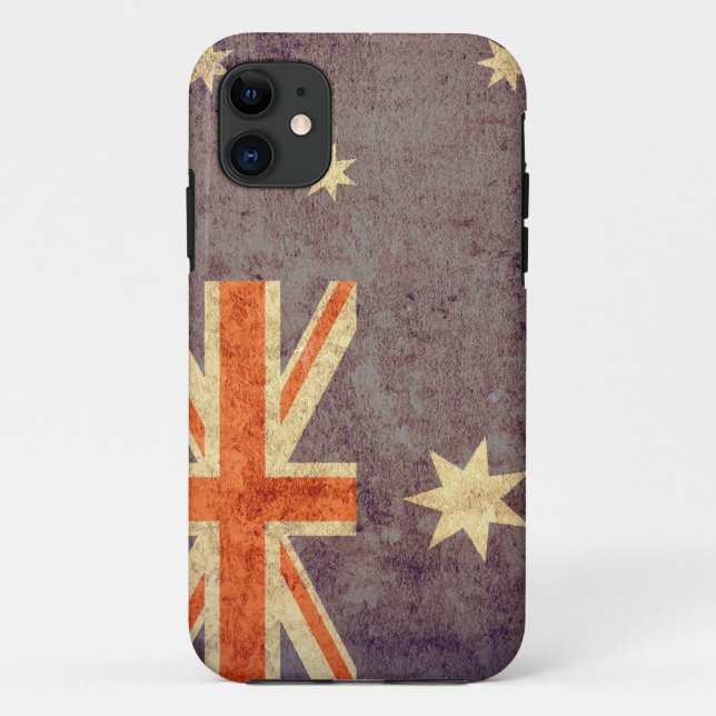 Capa Para iPhone 11 Bandeira da Austrália - Grunge (Verso)