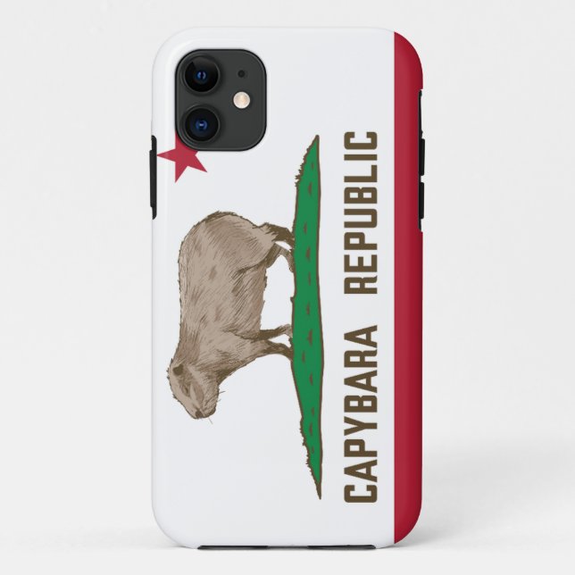 Capa Para iPhone 11 Bandeira da República de Capybara (Verso)