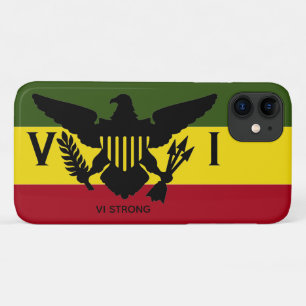 Capa Para iPhone 11 Bandeira das Ilhas Virgens dos EUA, rasta- Verde, 