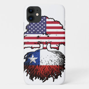 Capa Para iPhone 11 Bandeira das Raízes da Árvore Chilena Americana