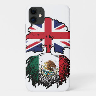 Capa Para iPhone 11 Bandeira das Raízes da Árvore no Reino Unido mexic