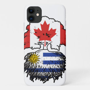 Capa Para iPhone 11 Bandeira das Raízes das Árvores do Canadá Uruguai