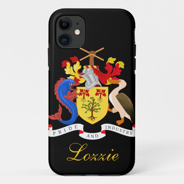Capa Para iPhone 11 Bandeira de Barbados (Verso)