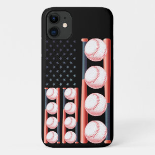 Capa Para iPhone 11 Bandeira de beisebol vintage da bandeira americana
