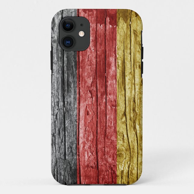 Capa Para iPhone 11 Bandeira de madeira alemã (Verso)