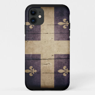Capa Para iPhone 11 Bandeira de madeira áspera de Quebeque