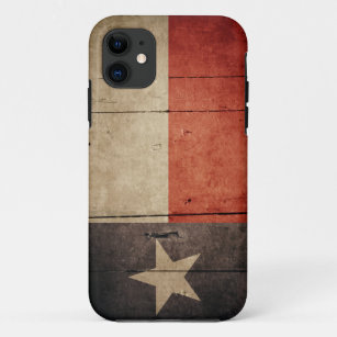 Capa Para iPhone 11 Bandeira de madeira áspera de Texas