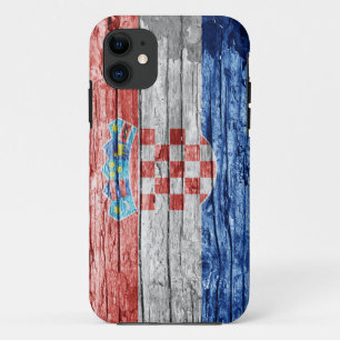 Capa Para iPhone 11 Bandeira de madeira da Croácia