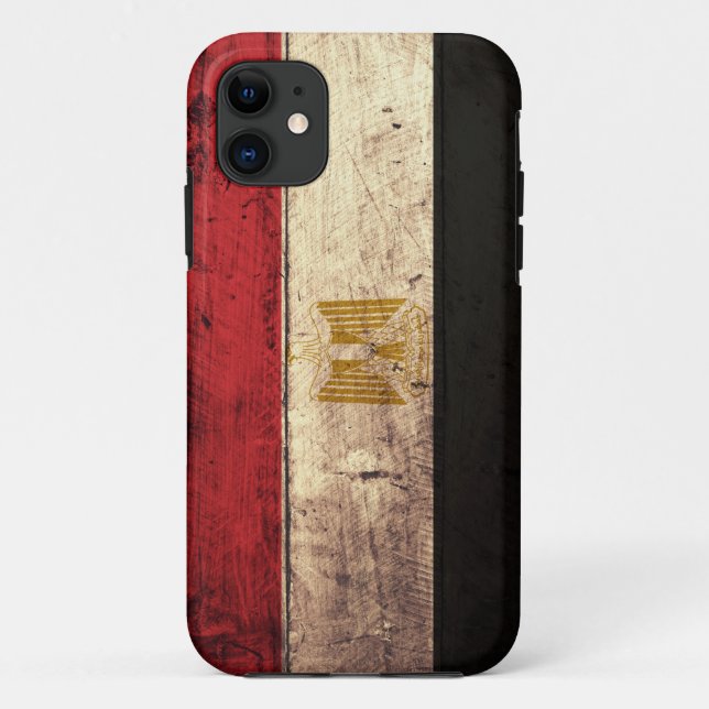 Capa Para iPhone 11 Bandeira de madeira velha de Egipto (Verso)