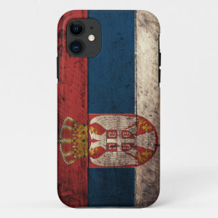 Capa Para iPhone 11 Bandeira de madeira velha de Serbia