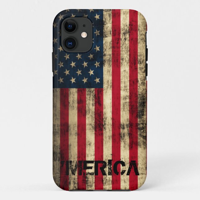 Capa Para iPhone 11 Bandeira de Merica do Grunge personalizado do (Verso)