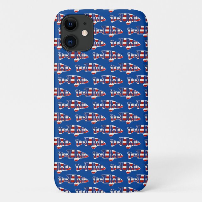 Capa Para iPhone 11 Bandeira de pesca TRUMP (Verso)