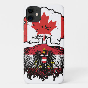 Capa Para iPhone 11 Bandeira de Raízes de Árvore Austríaca do Canadá