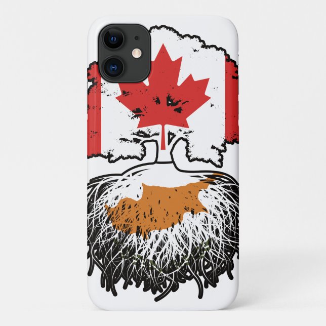 Capa Para iPhone 11 Bandeira de Raízes de Árvore Cipriota do Canadá (Verso)