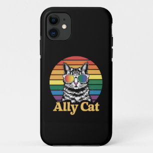 Capa Para iPhone 11 Bandeira do Arco-íris LGBT Gato Aliado Presente LG