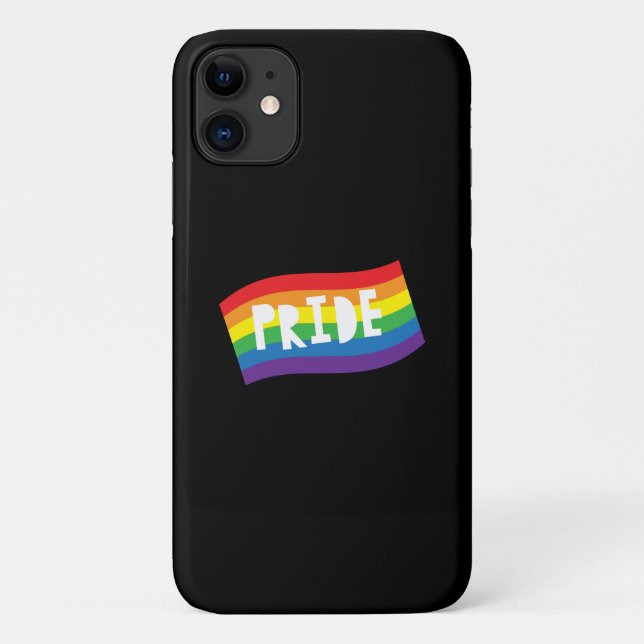 Capa Para iPhone 11 Bandeira do Orgulho Arco-íris (Verso)