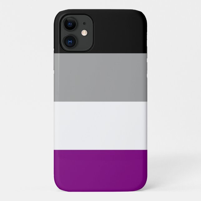 Capa Para iPhone 11 Bandeira do Orgulho Assexual (Verso)