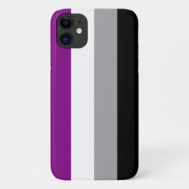 Capa Para iPhone 11 Bandeira do Orgulho Assexual (Verso)